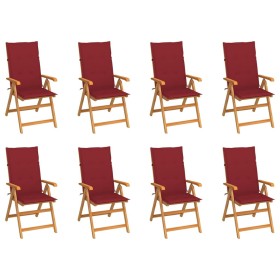 Reclining garden chairs with cushions 8 pcs solid teak by vidaXL, Garden chairs - Ref: Foro24-3072550, Price: 871,39 €, Disco...