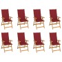 Reclining garden chairs with cushions 8 pcs solid teak by vidaXL, Garden chairs - Ref: Foro24-3072550, Price: 838,99 €, Disco...