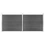 Black WPC fence panel set 353x146 cm by vidaXL, fence panels - Ref: Foro24-3070459, Price: 547,99 €, Discount: %