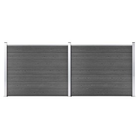 Black WPC fence panel set 353x146 cm by vidaXL, fence panels - Ref: Foro24-3070459, Price: 547,20 €, Discount: %