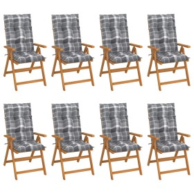 Reclining garden chairs with cushions 8 pcs solid teak by vidaXL, Garden chairs - Ref: Foro24-3072570, Price: 958,99 €, Disco...