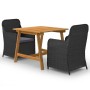 Juego de comedor para jardín 3 piezas negro de vidaXL, Conjuntos de jardín - Ref: Foro24-3068714, Precio: 377,19 €, Descuento: %