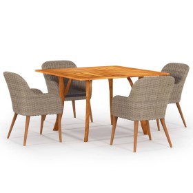 Brown 5-piece garden dining set by vidaXL, Garden sets - Ref: Foro24-3071967, Price: 772,99 €, Discount: %