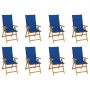 Reclining garden chairs with cushions 8 pcs solid teak by vidaXL, Garden chairs - Ref: Foro24-3072551, Price: 944,79 €, Disco...