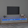 Mueble de TV con luces LED gris hormigón 240x35x40 cm de vidaXL, Muebles TV - Ref: Foro24-3152725, Precio: 144,80 €, Descuent...