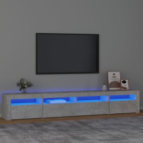 Mueble de TV con luces LED gris hormigón 240x35x40 cm de vidaXL, Muebles TV - Ref: Foro24-3152725, Precio: 133,77 €, Descuent...