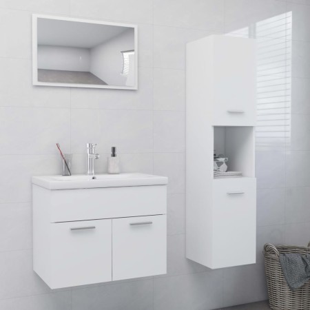 Engineered wood white bathroom furniture set by vidaXL, Bathroom furniture - Ref: Foro24-3070955, Price: 104,99 €, Discount: %