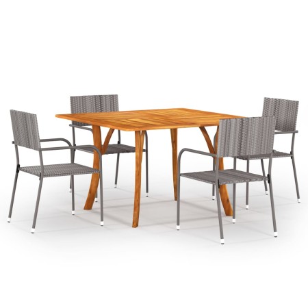 Juego de comedor de jardín 5 piezas gris antracita de vidaXL, Conjuntos de jardín - Ref: Foro24-3071969, Precio: 408,65 €, De...