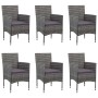 Garden dining set 7 pieces gray synthetic rattan by vidaXL, Garden sets - Ref: Foro24-3070752, Price: 702,30 €, Discount: %