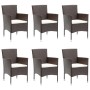 7-piece garden dining set in brown synthetic rattan by vidaXL, Garden sets - Ref: Foro24-3070754, Price: 677,94 €, Discount: %