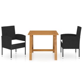 3-piece black garden dining set by vidaXL, Garden sets - Ref: Foro24-3068722, Price: 225,62 €, Discount: %