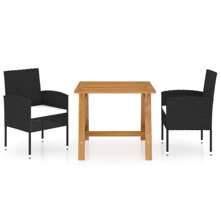 Juego de comedor para jardín 3 piezas negro de vidaXL, Conjuntos de jardín - Ref: Foro24-3068722, Precio: 225,62 €, Descuento: %