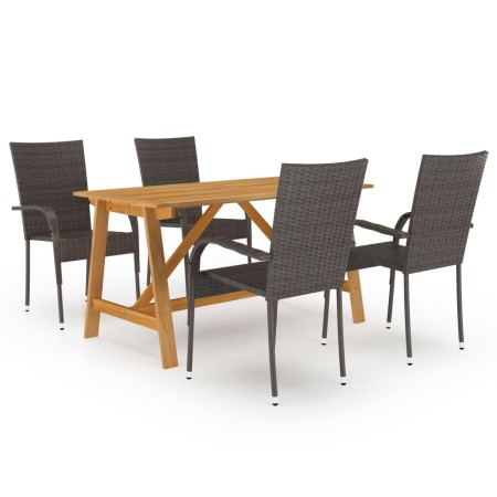 Brown 5-piece garden dining set by vidaXL, Garden sets - Ref: Foro24-3068749, Price: 356,31 €, Discount: %