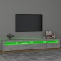 Mueble de TV con luces LED gris hormigón 240x35x40 cm de vidaXL, Muebles TV - Ref: Foro24-3152725, Precio: 144,80 €, Descuent...