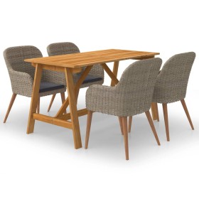 Brown 5-piece garden dining set by vidaXL, Garden sets - Ref: Foro24-3068774, Price: 618,99 €, Discount: %