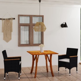 3-piece black garden dining set by vidaXL, Garden sets - Ref: Foro24-3071857, Price: 262,52 €, Discount: %