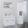 Juego de muebles de baño madera de ingeniería blanco brillo de vidaXL, Muebles de baño - Ref: Foro24-3070961, Precio: 123,77 ...