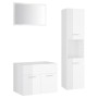 Glossy white engineered wood bathroom furniture set by vidaXL, Bathroom furniture - Ref: Foro24-3070961, Price: 123,77 €, Dis...