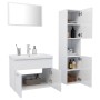 Glossy white engineered wood bathroom furniture set by vidaXL, Bathroom furniture - Ref: Foro24-3070961, Price: 123,77 €, Dis...