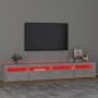 Mueble de TV con luces LED gris hormigón 240x35x40 cm de vidaXL, Muebles TV - Ref: Foro24-3152725, Precio: 144,80 €, Descuent...