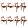 Stackable garden chairs 8 pcs teak wood with cushions by vidaXL, Garden chairs - Ref: Foro24-3072623, Price: 665,62 €, Discou...