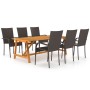 Brown 7-piece garden dining set by vidaXL, Garden sets - Ref: Foro24-3068806, Price: 576,55 €, Discount: %