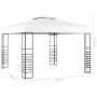 Garden gazebo tent with LED strip lights 3x3 m white by vidaXL, Tents and gazebos - Ref: Foro24-3070305, Price: 253,36 €, Dis...