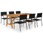 Juego de comedor de jardín 7 piezas negro de vidaXL, Conjuntos de jardín - Ref: Foro24-3068833, Precio: 537,64 €, Descuento: %