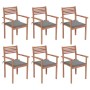 Stackable garden chairs 6 pcs teak wood with cushions by vidaXL, Garden chairs - Ref: Foro24-3072573, Price: 506,71 €, Discou...