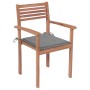 Stackable garden chairs 6 pcs teak wood with cushions by vidaXL, Garden chairs - Ref: Foro24-3072573, Price: 506,71 €, Discou...