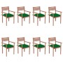 Stackable garden chairs 8 units teak wood with cushions by vidaXL, Garden chairs - Ref: Foro24-3072620, Price: 651,69 €, Disc...