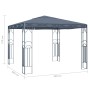 Gazebo with anthracite gray LED light strip 300x300 cm by vidaXL, Tents and gazebos - Ref: Foro24-3070339, Price: 267,54 €, D...