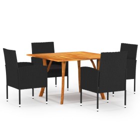 Juego de comedor para jardín de 5 piezas negro oscuro de vidaXL, Conjuntos de jardín - Ref: Foro24-3071972, Precio: 484,99 €,...