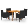 Juego de comedor para jardín de 5 piezas negro oscuro de vidaXL, Conjuntos de jardín - Ref: Foro24-3071972, Precio: 476,76 €,...