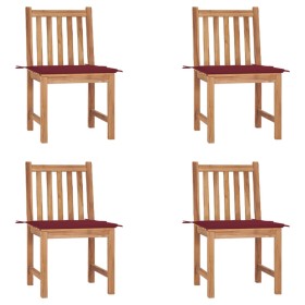 Garden chairs 4 units solid teak wood with cushions by vidaXL, Garden chairs - Ref: Foro24-3073097, Price: 433,13 €, Discount: %