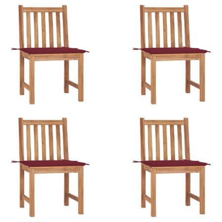 Garden chairs 4 units solid teak wood with cushions by vidaXL, Garden chairs - Ref: Foro24-3073097, Price: 423,99 €, Discount: %