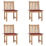 Garden chairs 4 units solid teak wood with cushions by vidaXL, Garden chairs - Ref: Foro24-3073097, Price: 423,99 €, Discount: %