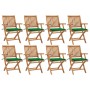 Folding garden chairs 8 pcs solid teak wood with cushions by vidaXL, Garden chairs - Ref: Foro24-3072782, Price: 972,99 €, Di...