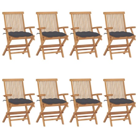 Garden chairs 8 units teak wood with anthracite gray cushions by vidaXL, Garden chairs - Ref: Foro24-3072904, Price: 553,99 €...