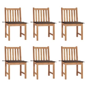 Garden chairs, 6 units with cushions, solid teak wood. by vidaXL, Garden chairs - Ref: Foro24-3073123, Price: 623,71 €, Disco...