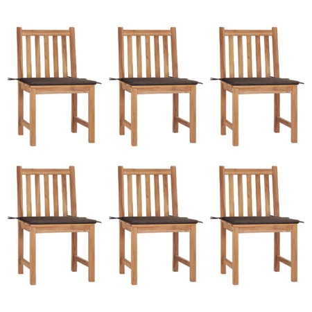 Garden chairs, 6 units with cushions, solid teak wood. by vidaXL, Garden chairs - Ref: Foro24-3073123, Price: 623,71 €, Disco...