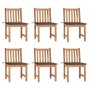 Garden chairs, 6 units with cushions, solid teak wood. by vidaXL, Garden chairs - Ref: Foro24-3073123, Price: 623,71 €, Disco...