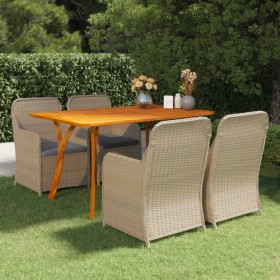 Juego de comedor para jardín 5 piezas marrón de vidaXL, Conjuntos de jardín - Ref: Foro24-3072151, Precio: 733,99 €, Descuent...