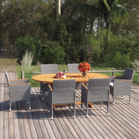 7-piece synthetic rattan garden dining set in gray color. by vidaXL, Garden sets - Ref: Foro24-3070756, Price: 679,55 €, Disc...