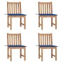 Garden chairs, set of 4, made of solid teak wood with cushions. by vidaXL, Garden chairs - Ref: Foro24-3073098, Price: 418,21...