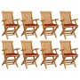 Garden chairs 8 units solid teak wood with red cushions by vidaXL, Garden chairs - Ref: Foro24-3072895, Price: 613,77 €, Disc...