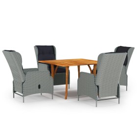 Juego de comedor para jardín de 5 piezas gris claro de vidaXL, Conjuntos de jardín - Ref: Foro24-3071974, Precio: 1,00 €, Des...