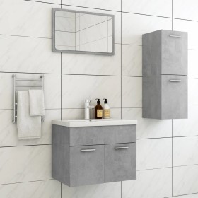 Badezimmermöbelset aus betongrauer Spanplatte von vidaXL, Badezimmermöbel - Ref: Foro24-3071004, Preis: 112,99 €, Rabatt: %