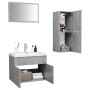 Conjunto de muebles de baño aglomerado gris hormigón de vidaXL, Muebles de baño - Ref: Foro24-3071004, Precio: 94,79 €, Descu...