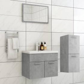 Badezimmermöbelset aus betongrauer Spanplatte von vidaXL, Badezimmermöbel - Ref: Foro24-3071454, Preis: 245,99 €, Rabatt: %